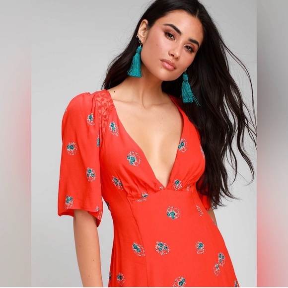 NWT MOCKINGBIRD RED COMBO DRESS SIZE 10 - Picture 3 of 3